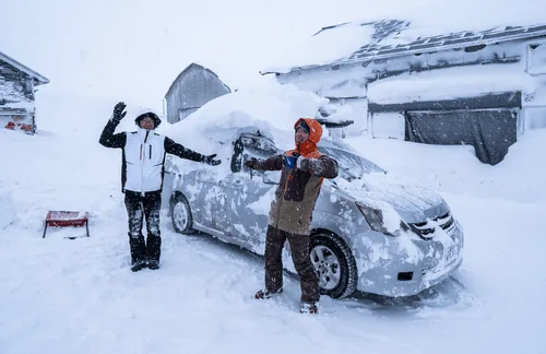 Car buried after a blizzard
