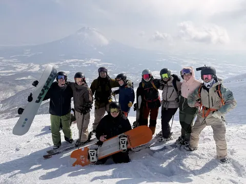 Big group posing at the top