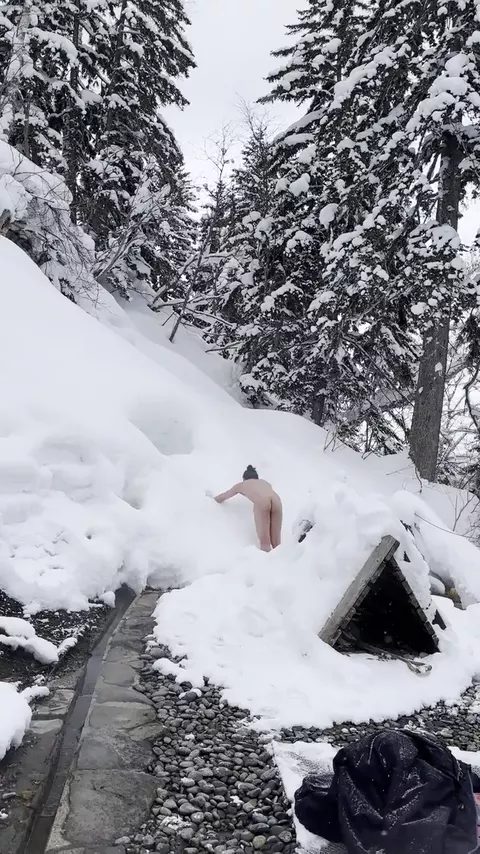 Jumping into deep snow